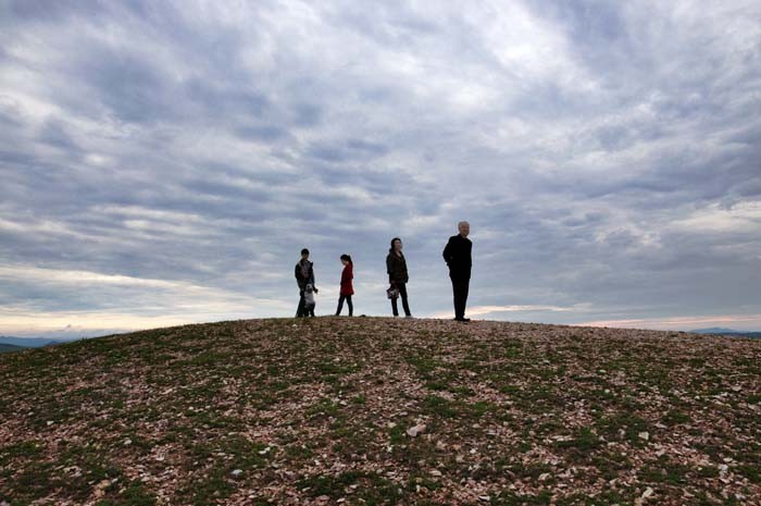 Group photo on an unnamed summit in Bashang