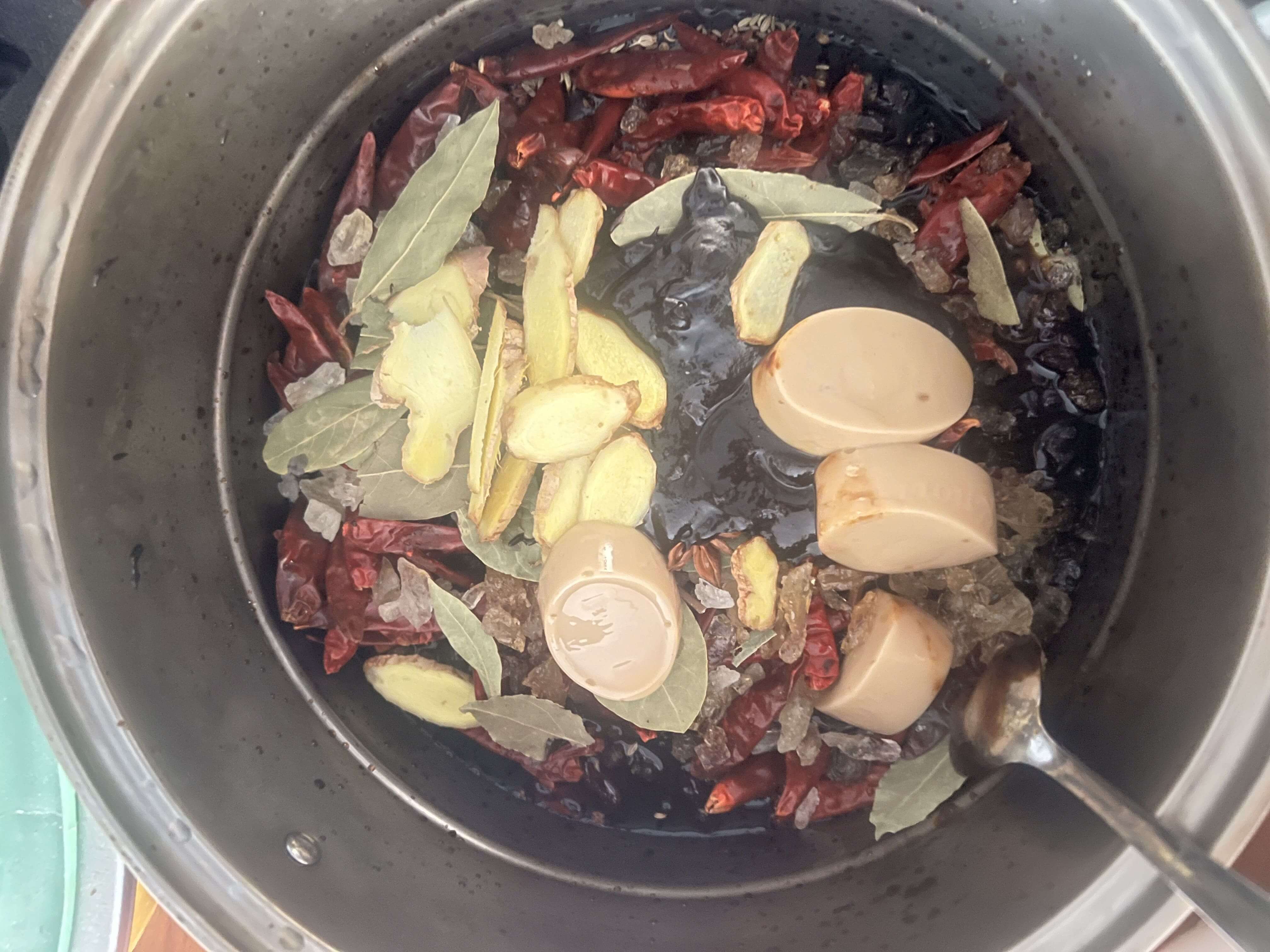 The braising spices before adding beer