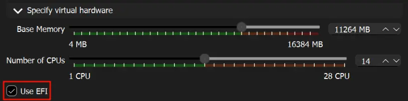 Enable Use EFI