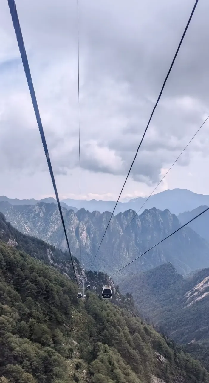 Looking down from the cable car