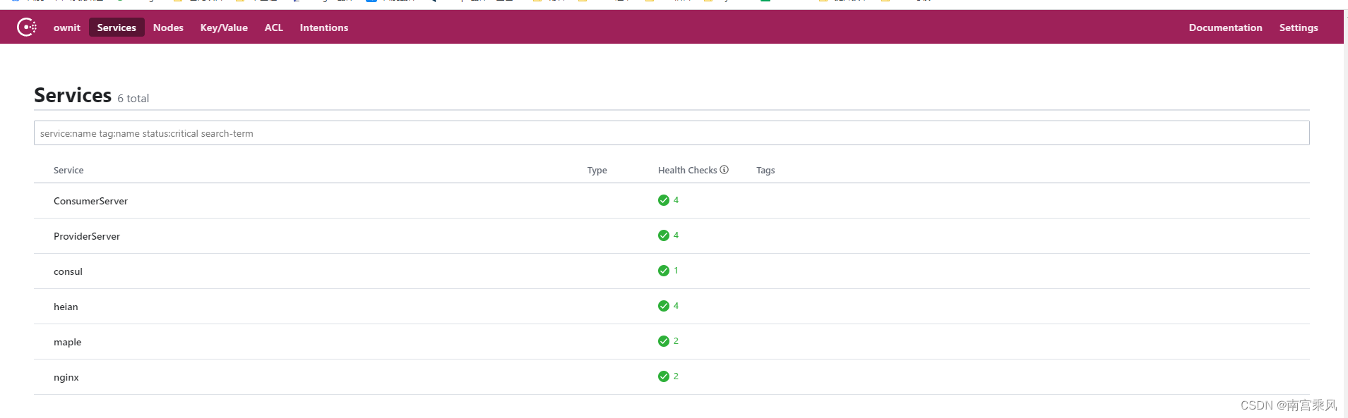 Consul service status