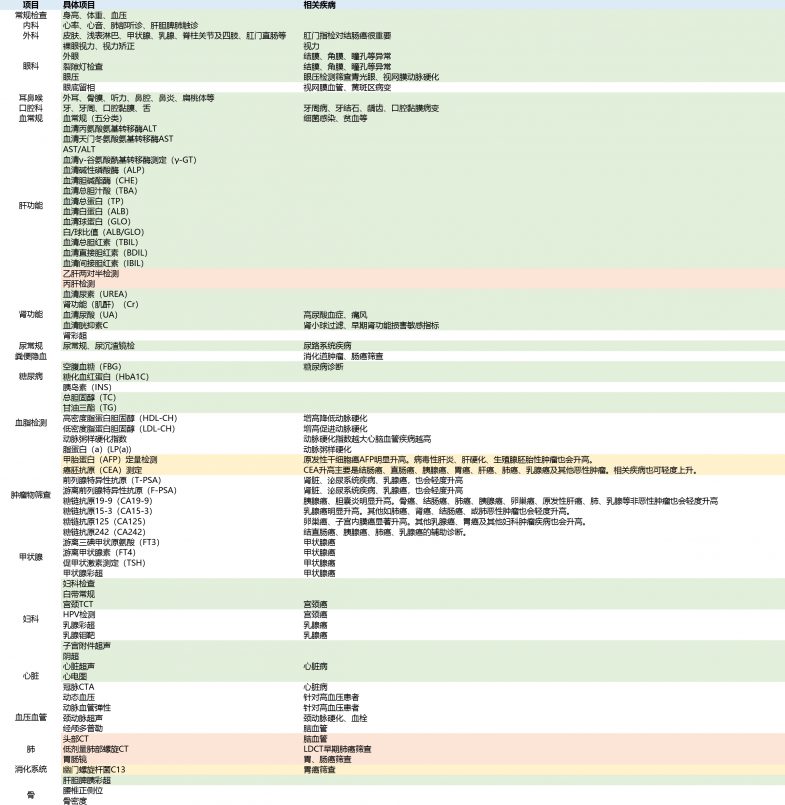 health check items