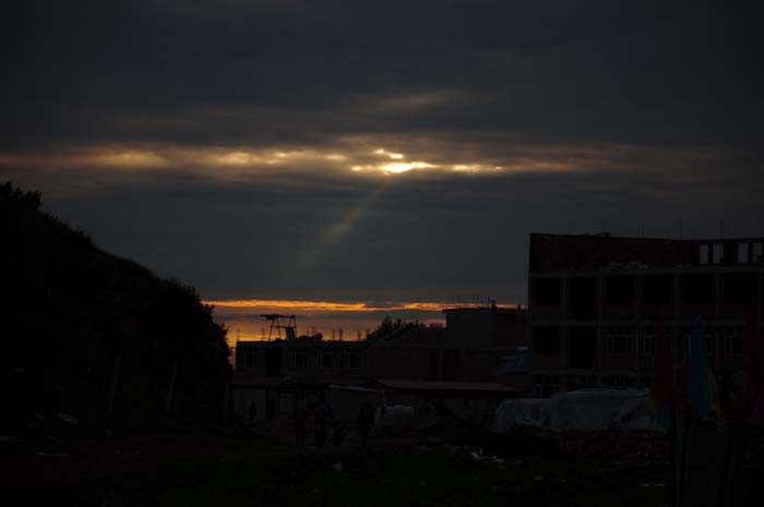 A shaft of sunlight