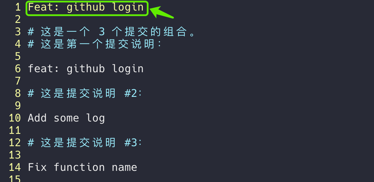 Writing the squashed commit message